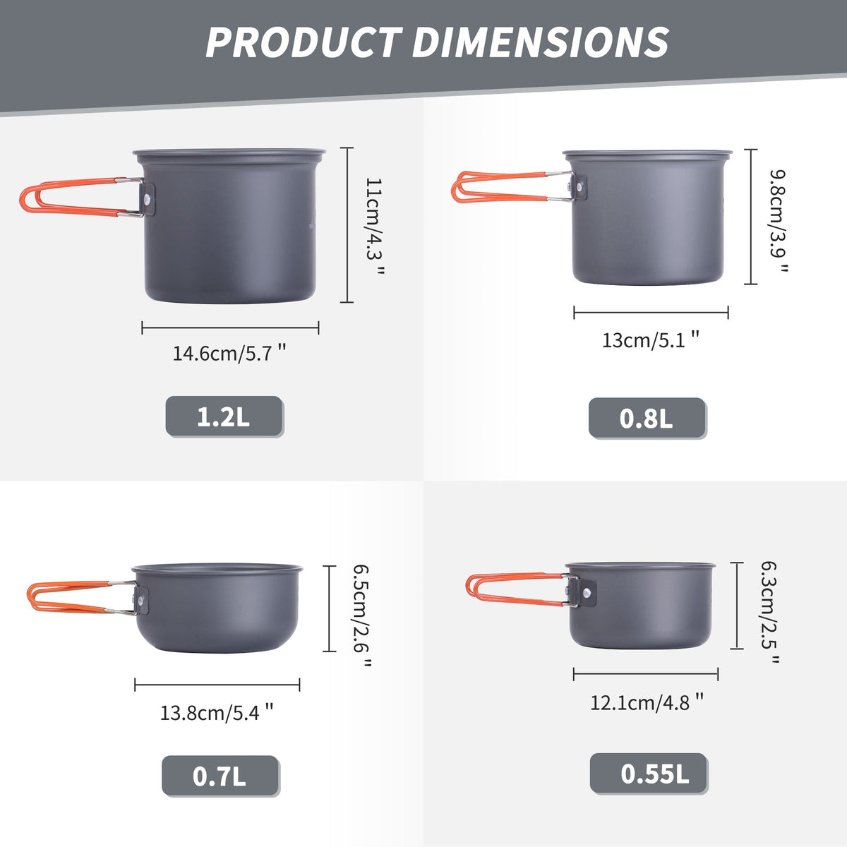 TrailCook™ Camping Aluminum Cookset