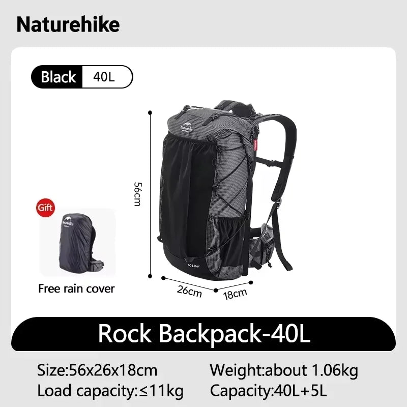 Naturehike Rock Outdoor Backpack Large Capacity With Rain Cover