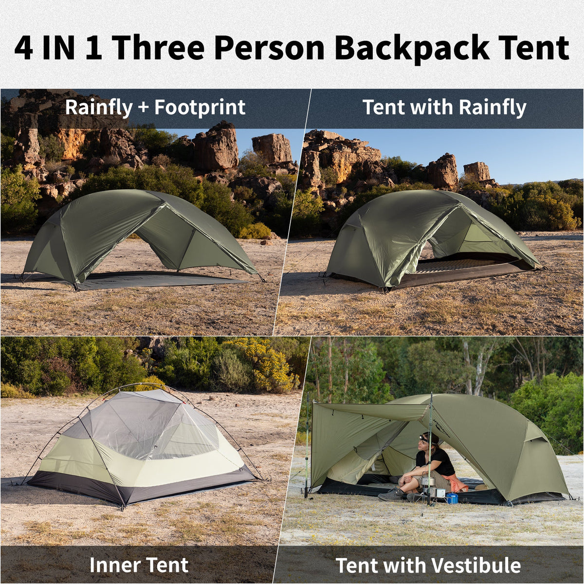 Mongar™ Pro 3-Person Ultralight Backpacking Tent